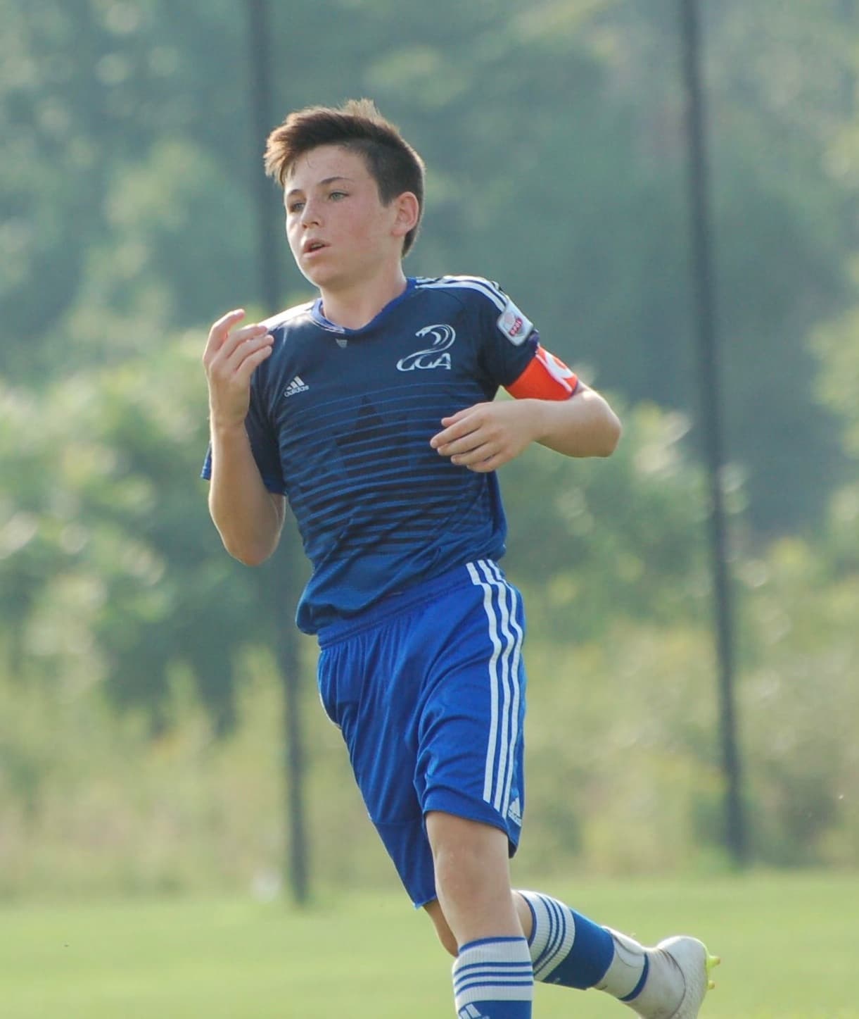 Zachary playing soccer